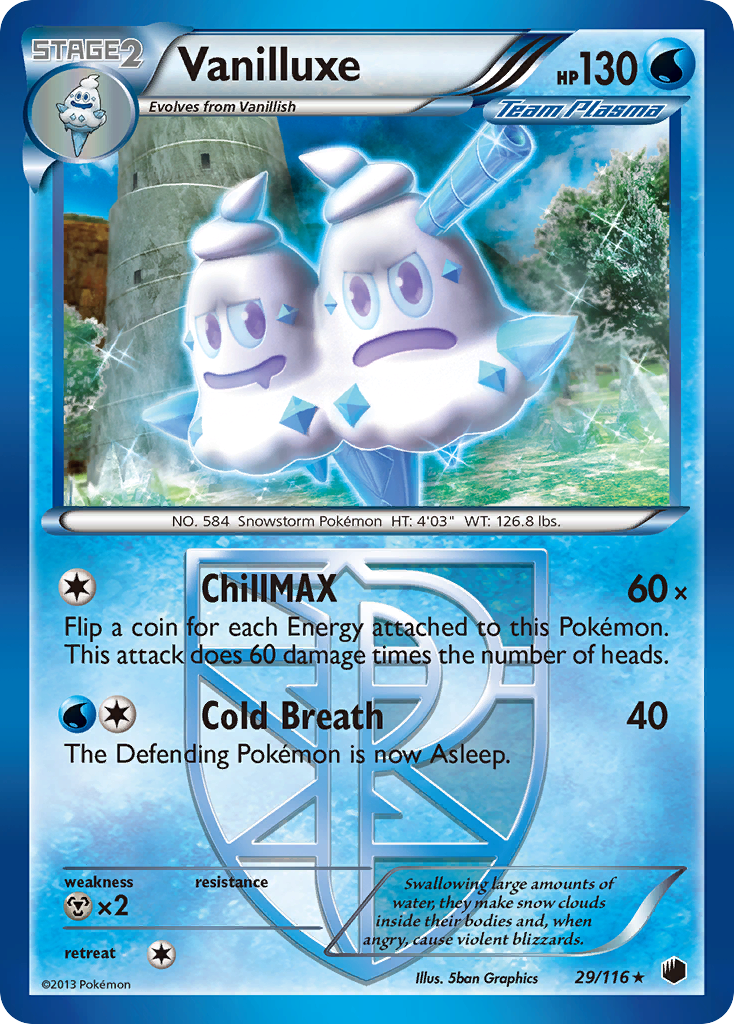 Vanilluxe (29/116) [Black & White: Plasma Freeze] | Jomio and Rueliete's Cards and Comics