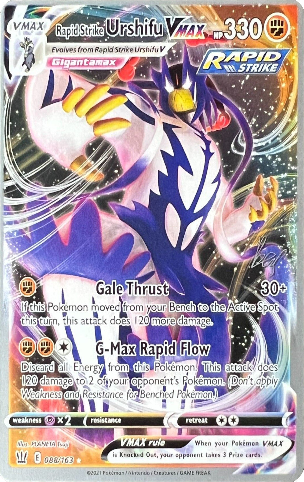 Rapid Strike Urshifu VMAX (088/163) (Cheryl Again - Sebastian Lashmet) [World Championships 2022] | Jomio and Rueliete's Cards and Comics
