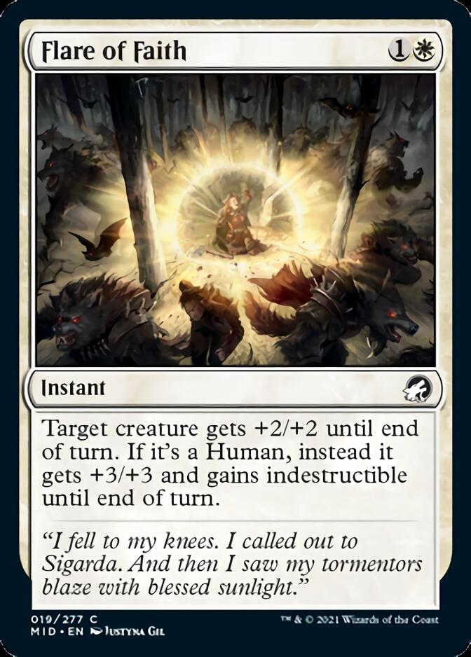Flare of Faith [Innistrad: Midnight Hunt] | Jomio and Rueliete's Cards and Comics