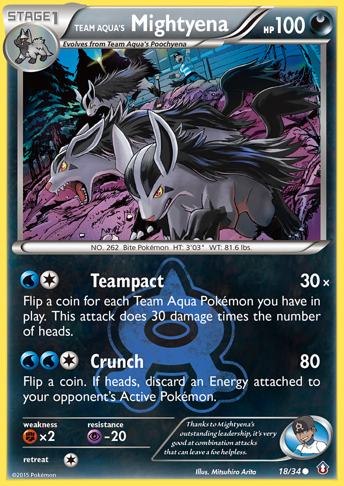 Team Aqua's Mightyena (18/34) [XY: Double Crisis] | Jomio and Rueliete's Cards and Comics