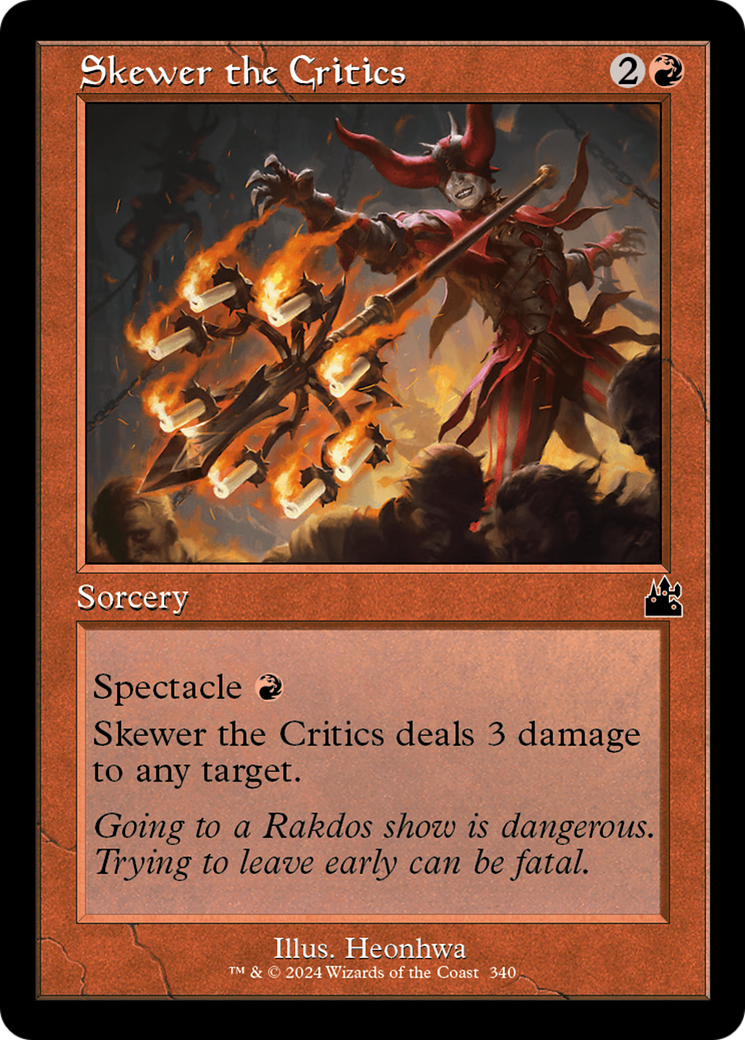 Skewer the Critics (Retro Frame) [Ravnica Remastered] | Jomio and Rueliete's Cards and Comics