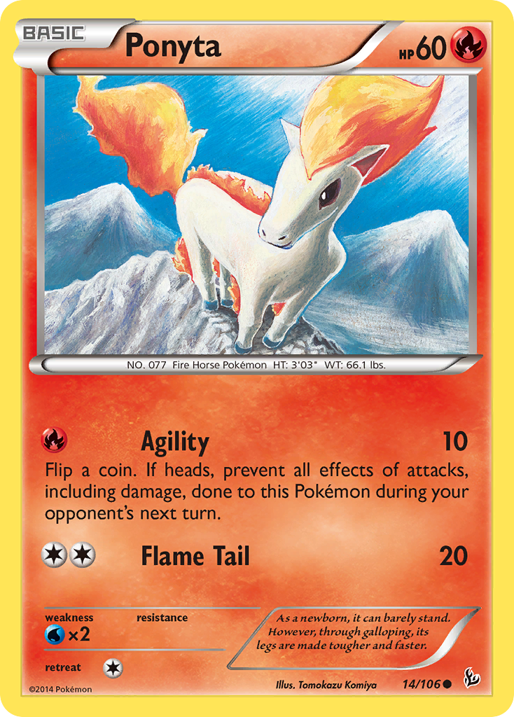Ponyta (14/106) [XY: Flashfire] | Jomio and Rueliete's Cards and Comics