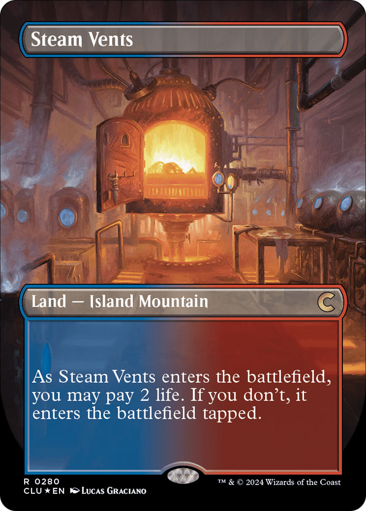 Steam Vents (Borderless) [Ravnica: Clue Edition] | Jomio and Rueliete's Cards and Comics