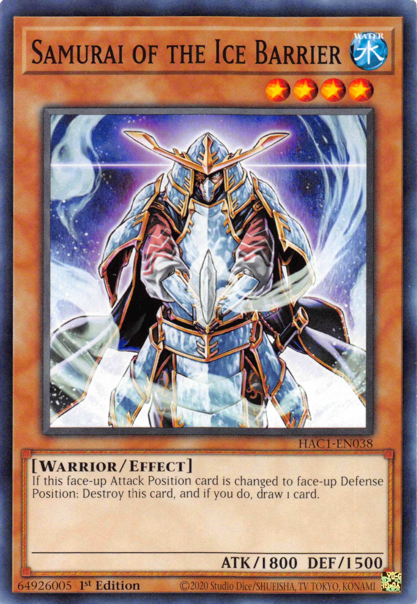 Samurai of the Ice Barrier [HAC1-EN038] Common | Jomio and Rueliete's Cards and Comics