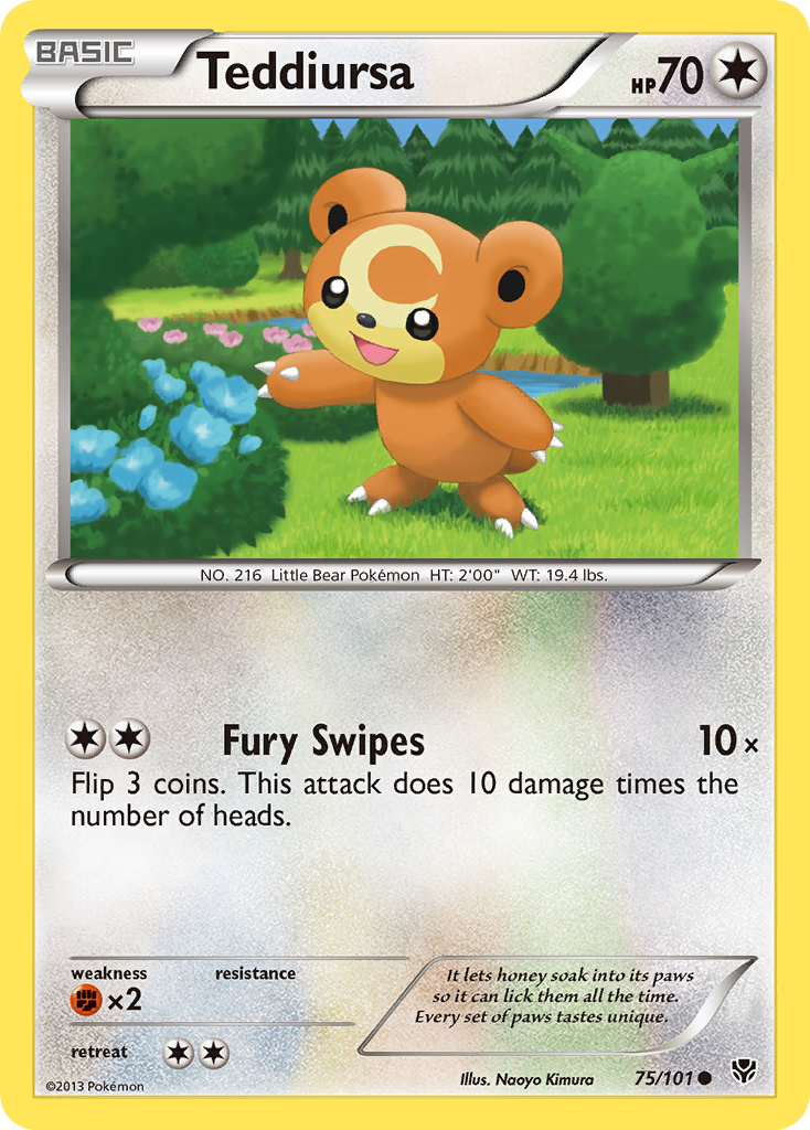 Teddiursa (75/101) [Black & White: Plasma Blast] | Jomio and Rueliete's Cards and Comics