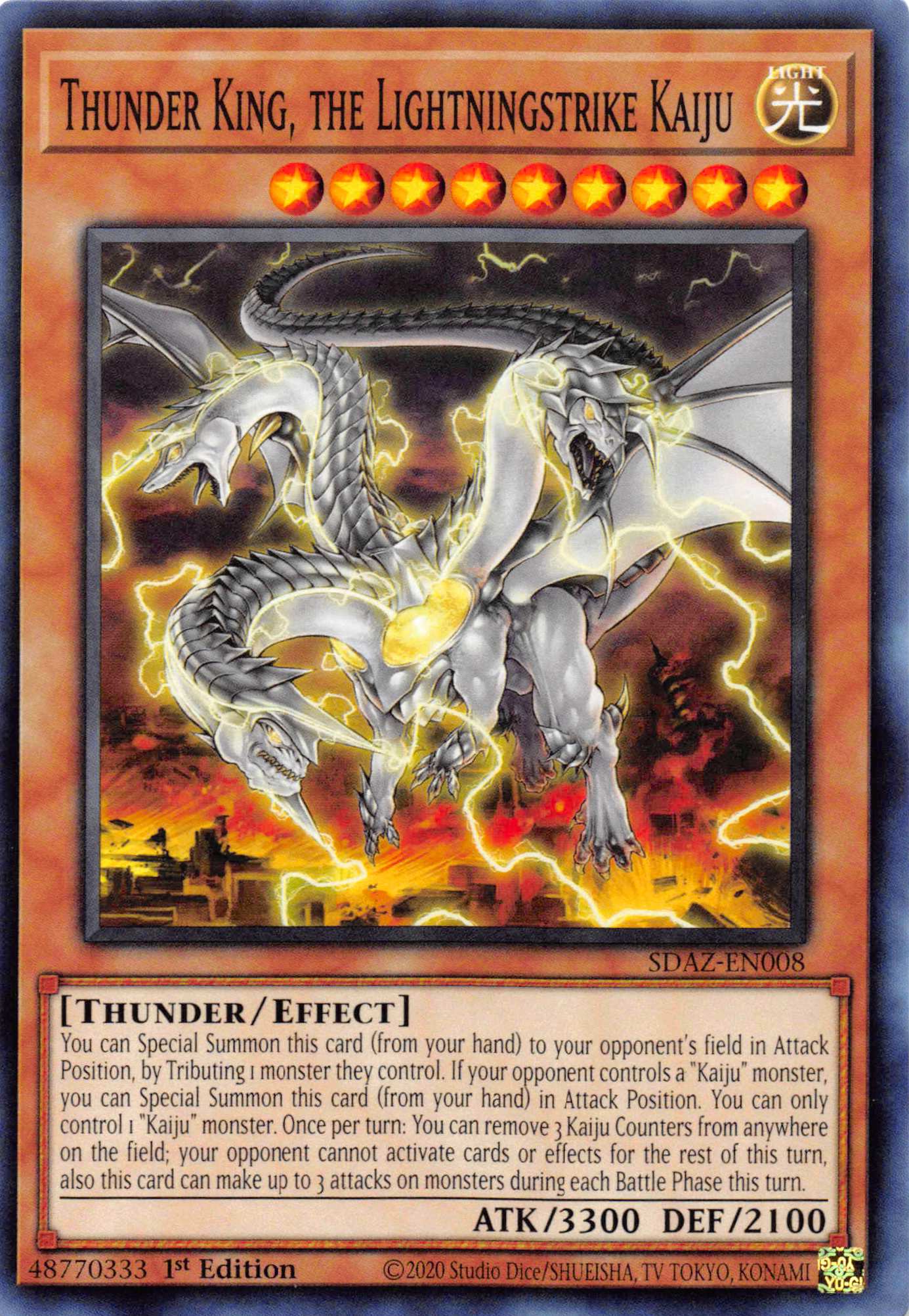 Thunder King, the Lightningstrike Kaiju [SDAZ-EN008] Common | Jomio and Rueliete's Cards and Comics