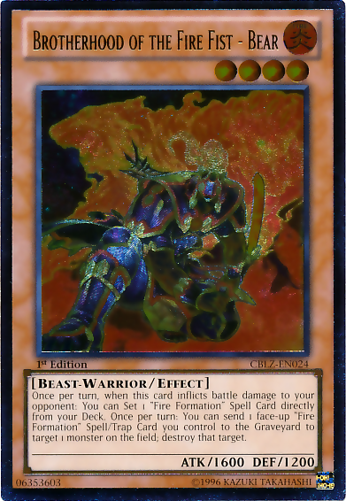 Brotherhood of the Fire Fist - Bear (UTR) [CBLZ-EN024] Ultimate Rare | Jomio and Rueliete's Cards and Comics