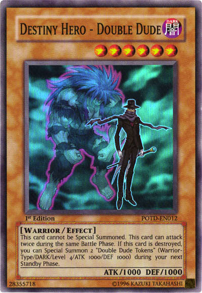 Destiny Hero - Double Dude [POTD-EN012] Super Rare | Jomio and Rueliete's Cards and Comics