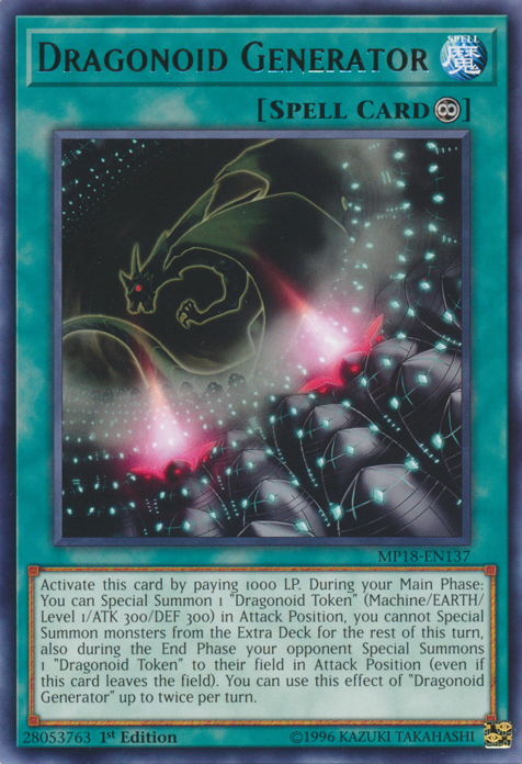 Dragonoid Generator [MP18-EN137] Rare | Jomio and Rueliete's Cards and Comics
