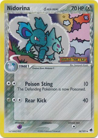Nidorina (34/101) (Delta Species) (Stamped) [EX: Dragon Frontiers] | Jomio and Rueliete's Cards and Comics