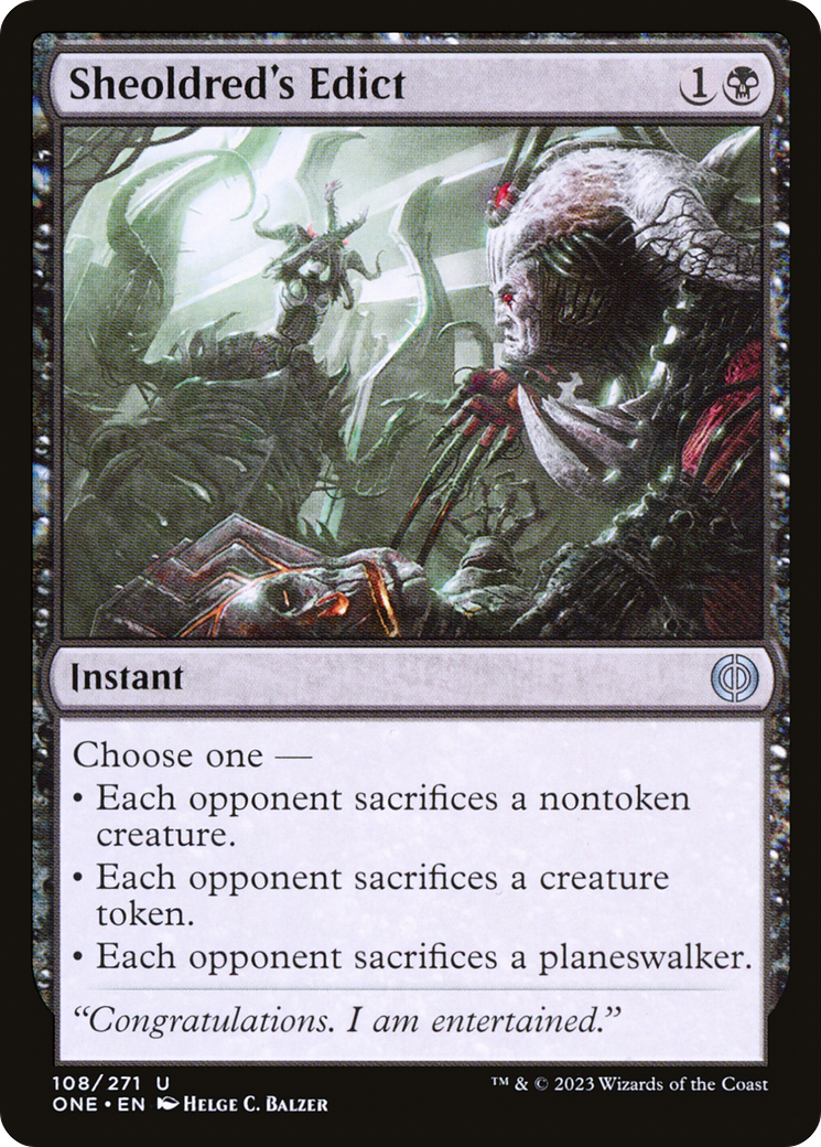 Sheoldred's Edict [Phyrexia: All Will Be One] | Jomio and Rueliete's Cards and Comics