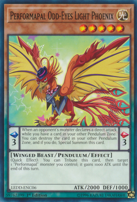 Performapal Odd-Eyes Light Phoenix [LEDD-ENC06] Common | Jomio and Rueliete's Cards and Comics