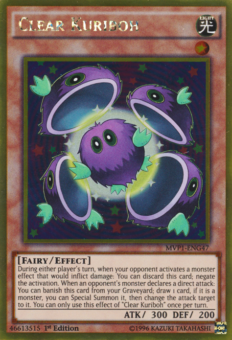 Clear Kuriboh [MVP1-ENG47] Gold Rare | Jomio and Rueliete's Cards and Comics