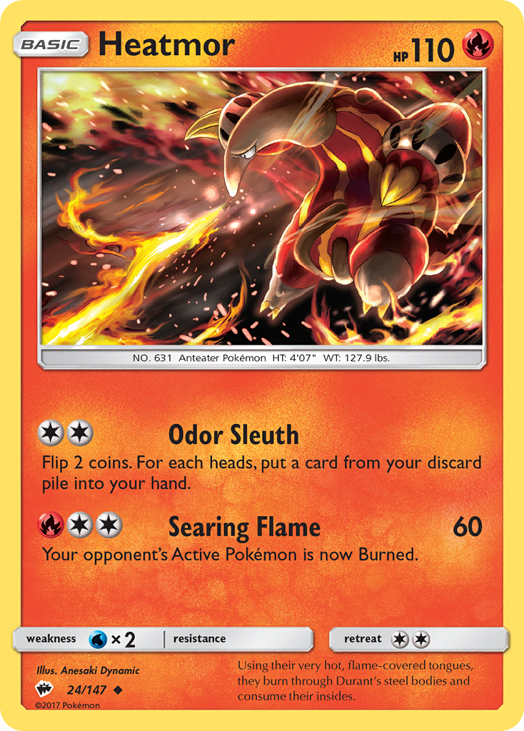 Heatmor (24/147) [Sun & Moon: Burning Shadows] | Jomio and Rueliete's Cards and Comics