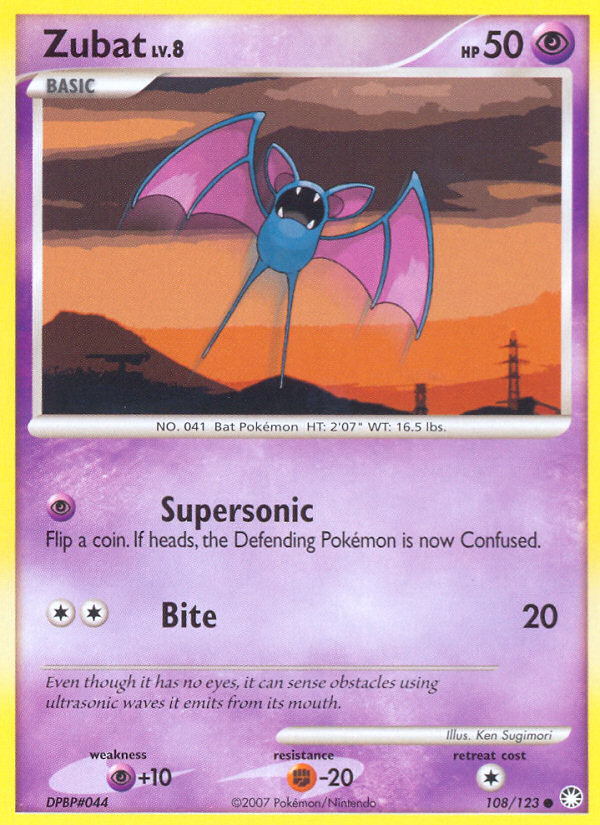 Zubat (108/123) [Diamond & Pearl: Mysterious Treasures] | Jomio and Rueliete's Cards and Comics