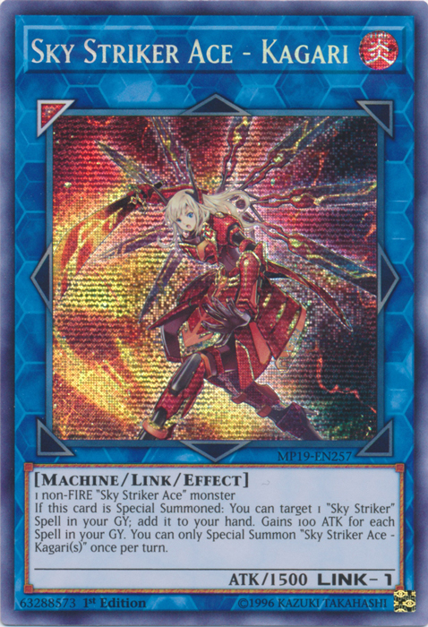 Sky Striker Ace - Kagari [MP19-EN257] Prismatic Secret Rare | Jomio and Rueliete's Cards and Comics