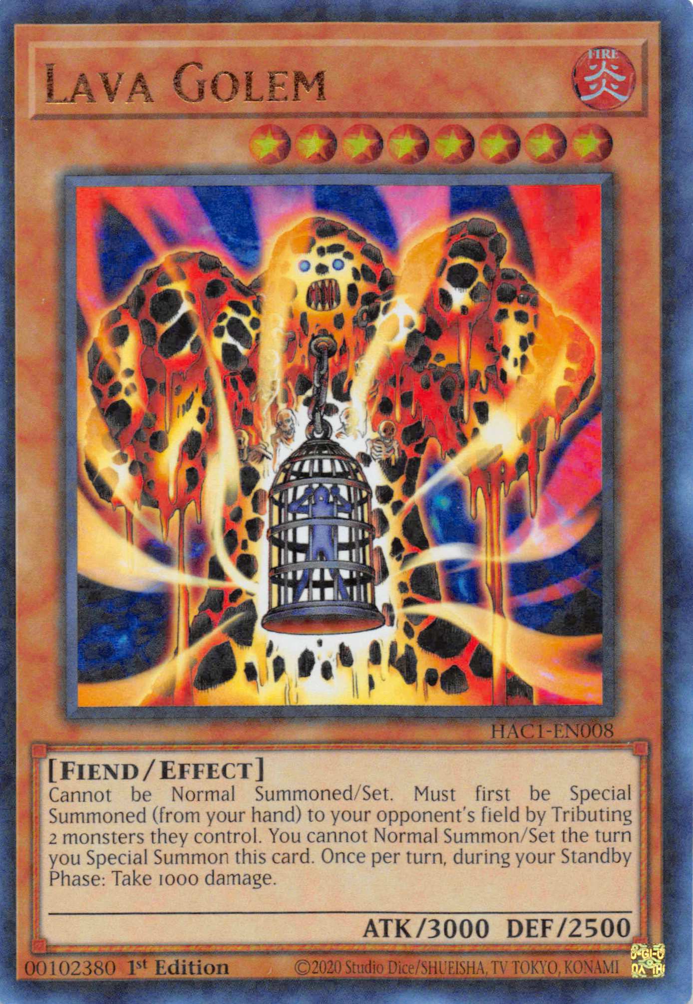 Lava Golem (Duel Terminal) [HAC1-EN008] Parallel Rare | Jomio and Rueliete's Cards and Comics