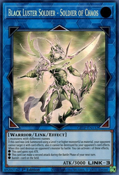 Black Luster Soldier - Soldier of Chaos [GFTP-EN132] Ghost Rare | Jomio and Rueliete's Cards and Comics
