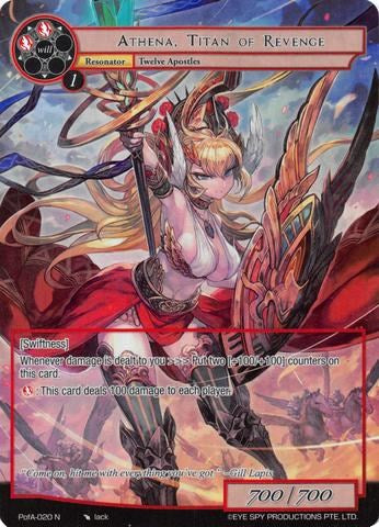 Athena, Titan of Revenge (Full Art) (PofA-020) [Alice Origin IV: Prologue of Attoractia] | Jomio and Rueliete's Cards and Comics
