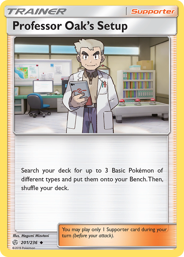 Professor Oak's Setup (201/236) [Sun & Moon: Cosmic Eclipse] | Jomio and Rueliete's Cards and Comics