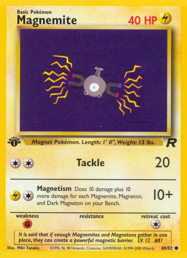 Magnemite (60/82) [Team Rocket 1st Edition] | Jomio and Rueliete's Cards and Comics