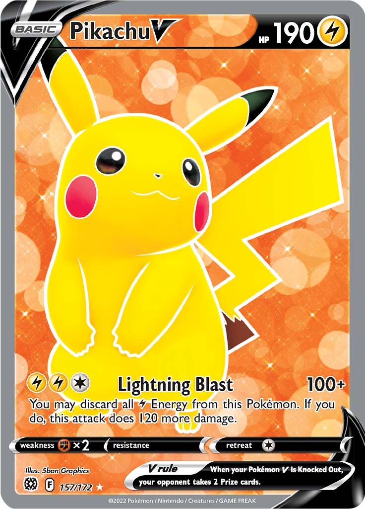 Pikachu V (157/172) [Sword & Shield: Brilliant Stars] | Jomio and Rueliete's Cards and Comics