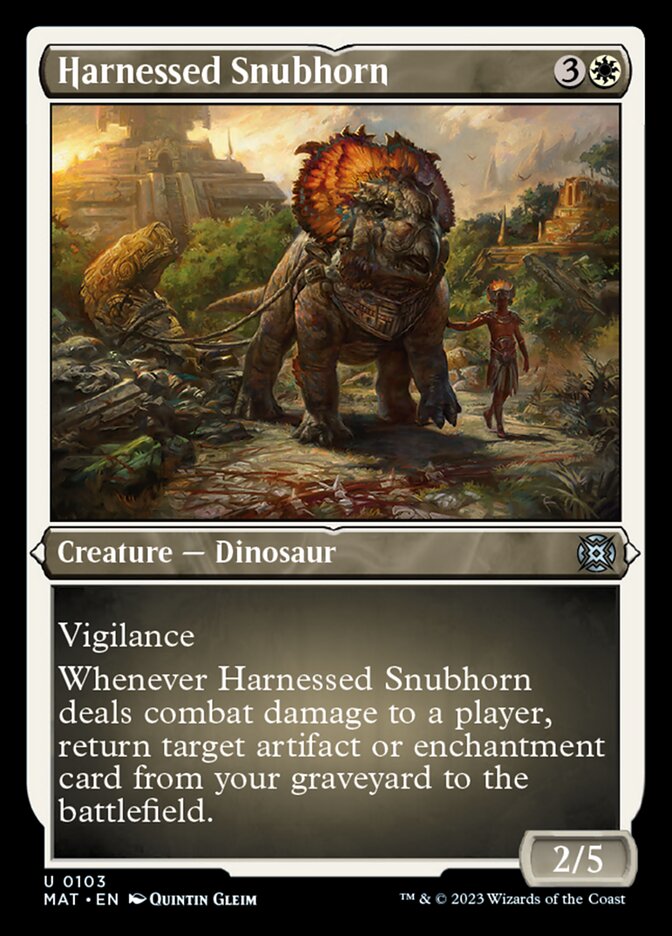 Harnessed Snubhorn (Foil Etched) [March of the Machine: The Aftermath] | Jomio and Rueliete's Cards and Comics