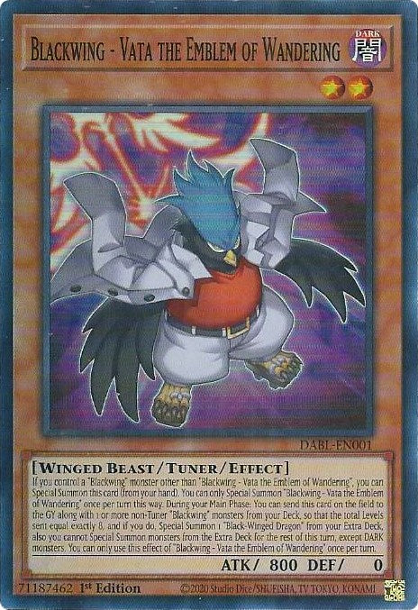 Blackwing - Vata the Emblem of Wandering [DABL-EN001] Super Rare | Jomio and Rueliete's Cards and Comics