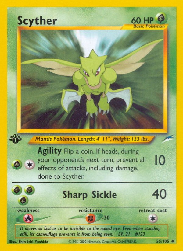 Scyther (55/105) [Neo Destiny 1st Edition] | Jomio and Rueliete's Cards and Comics
