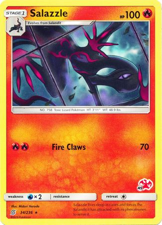 Salazzle (34/236) (Charizard Stamp #49) [Battle Academy 2020] | Jomio and Rueliete's Cards and Comics