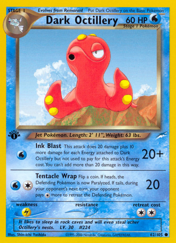 Dark Octillery (62/105) [Neo Destiny 1st Edition] | Jomio and Rueliete's Cards and Comics