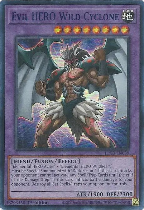 Evil HERO Wild Cyclone (Blue) [LDS3-EN030] Ultra Rare | Jomio and Rueliete's Cards and Comics