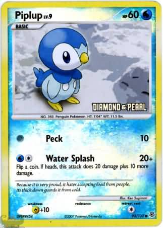 Piplup (93/130) [Burger King Promos: 2008 Collection] | Jomio and Rueliete's Cards and Comics