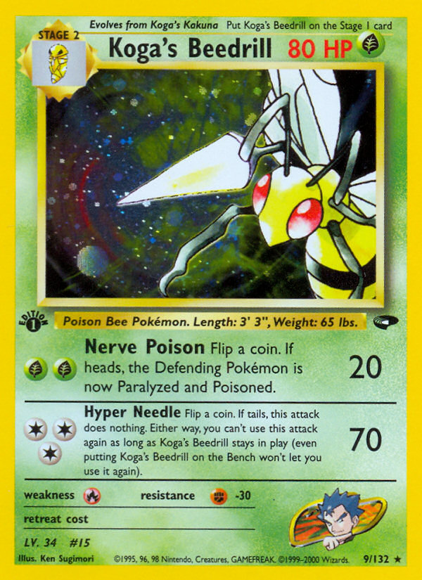 Koga's Beedrill (9/132) [Gym Challenge 1st Edition] | Jomio and Rueliete's Cards and Comics