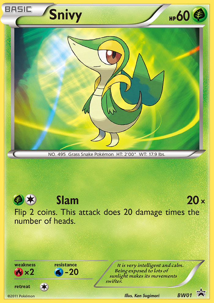 Snivy (BW01) [Black & White: Black Star Promos] | Jomio and Rueliete's Cards and Comics