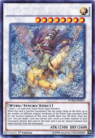Baxia, Brightness of the Yang Zing [DUEA-EN051] Secret Rare | Jomio and Rueliete's Cards and Comics