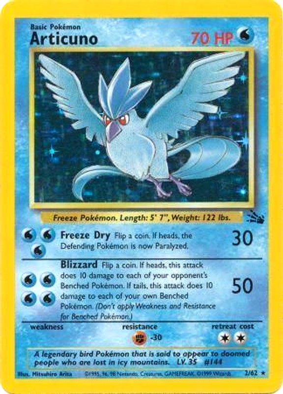 Articuno (2/62) [Fossil Unlimited] | Jomio and Rueliete's Cards and Comics