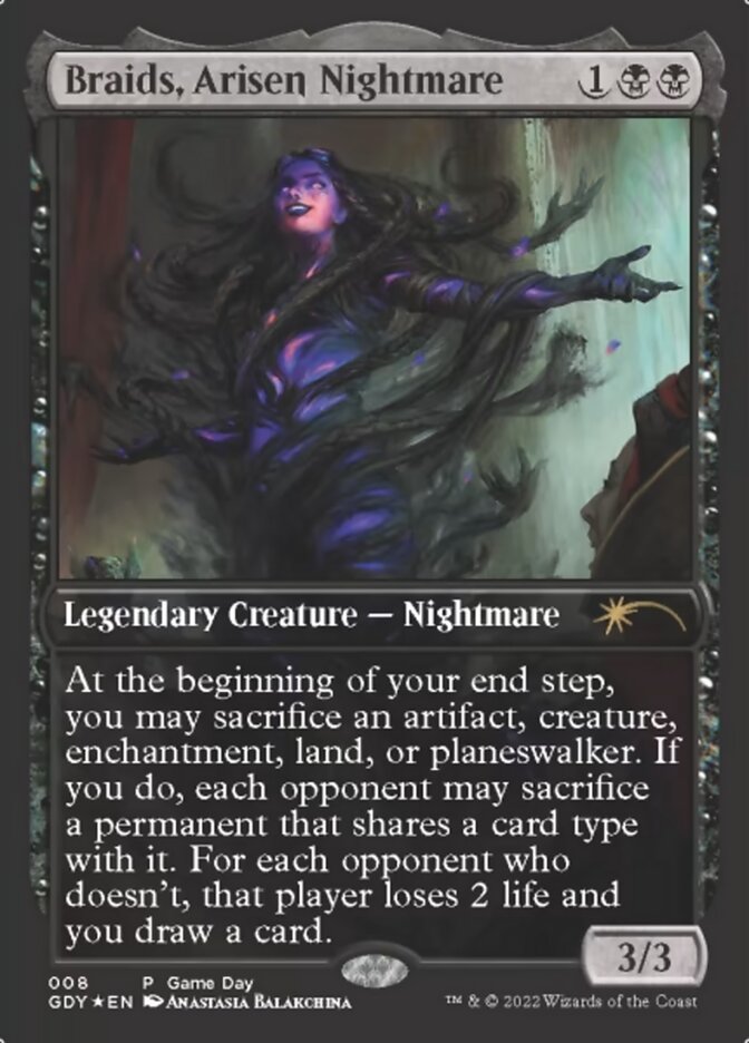 Braids, Arisen Nightmare [Game Day 2022] | Jomio and Rueliete's Cards and Comics