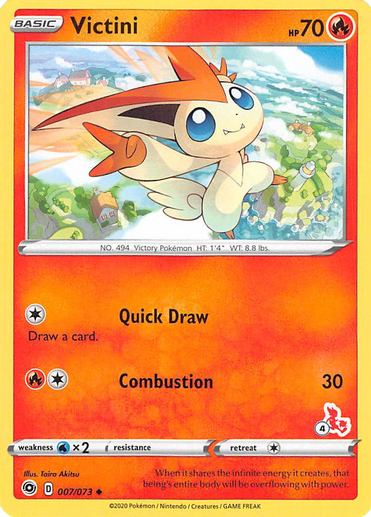 Victini (007/073) (Cinderace Stamp #4) [Battle Academy 2022] | Jomio and Rueliete's Cards and Comics