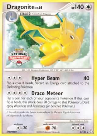 Dragonite (2/146) (National Championship) [Diamond & Pearl: Legends Awakened] | Jomio and Rueliete's Cards and Comics