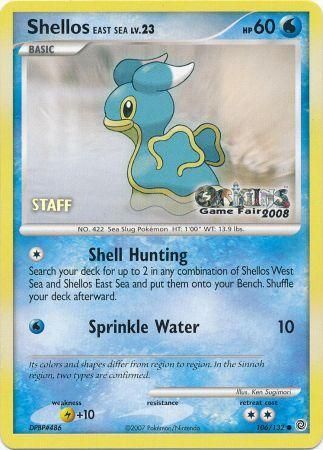 Shellos East Sea (106/132) (Origins Game Fair 2008 Staff) [Nintendo: Black Star Promos] | Jomio and Rueliete's Cards and Comics