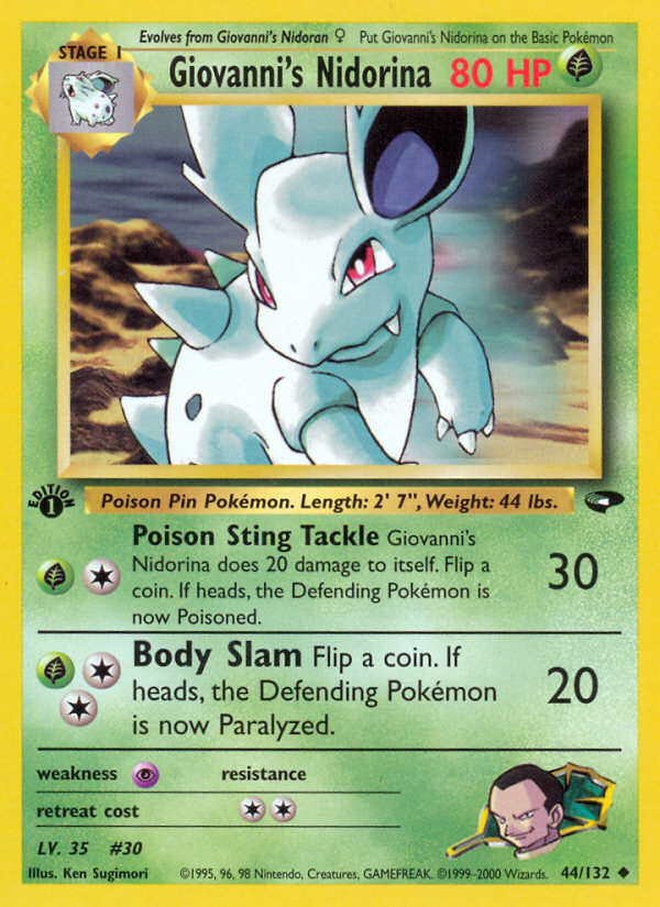 Giovanni's Nidorina (44/132) [Gym Challenge 1st Edition] | Jomio and Rueliete's Cards and Comics