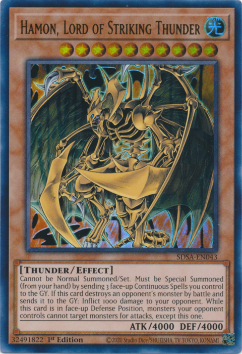 Hamon, Lord of Striking Thunder [SDSA-EN043] Ultra Rare | Jomio and Rueliete's Cards and Comics