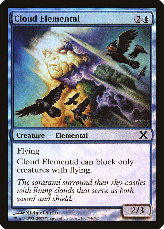 Cloud Elemental (Premium Foil) [Tenth Edition] | Jomio and Rueliete's Cards and Comics