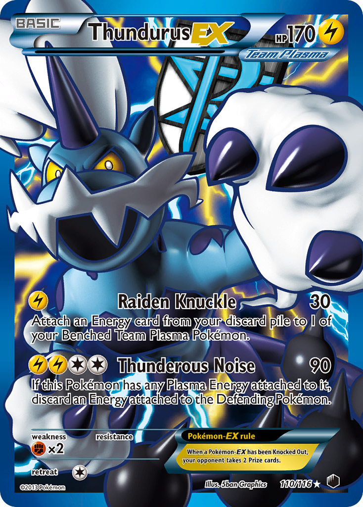Thundurus EX (110/116) [Black & White: Plasma Freeze] | Jomio and Rueliete's Cards and Comics