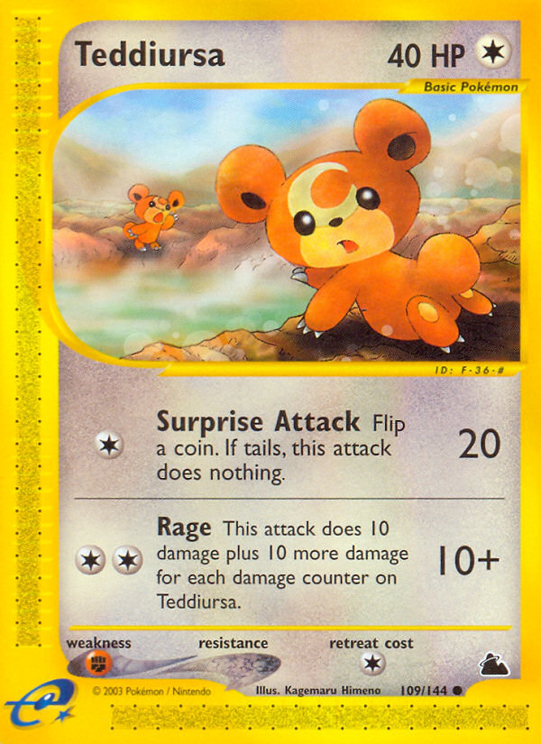 Teddiursa (109/144) [Skyridge] | Jomio and Rueliete's Cards and Comics