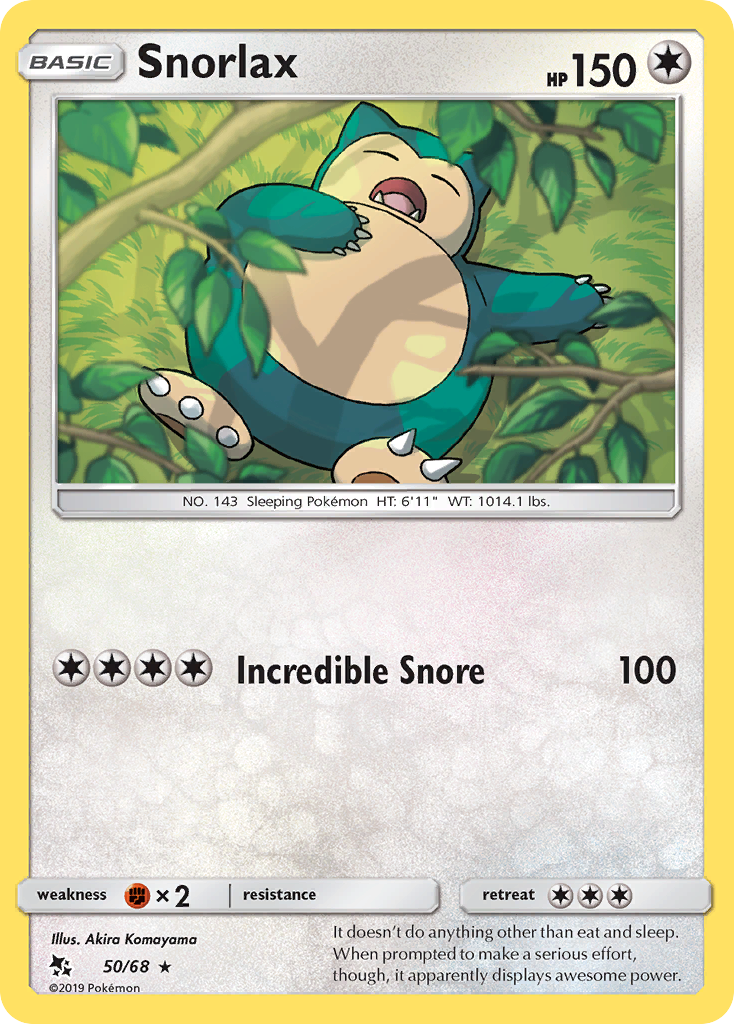 Snorlax (50/68) [Sun & Moon: Hidden Fates] | Jomio and Rueliete's Cards and Comics