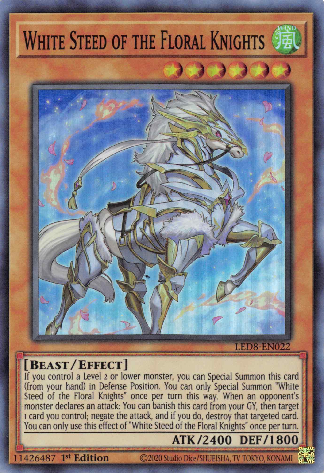 White Steed of the Floral Knights [LED8-EN022] Super Rare | Jomio and Rueliete's Cards and Comics