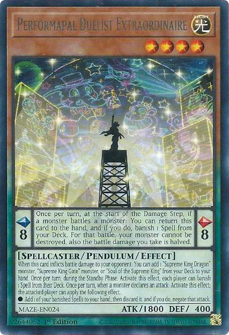 Performapal Duelist Extraordinaire [MAZE-EN024] Rare | Jomio and Rueliete's Cards and Comics