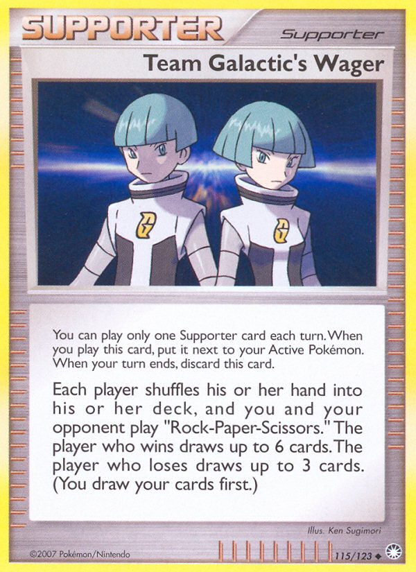 Team Galactic's Wager (115/123) [Diamond & Pearl: Mysterious Treasures] | Jomio and Rueliete's Cards and Comics